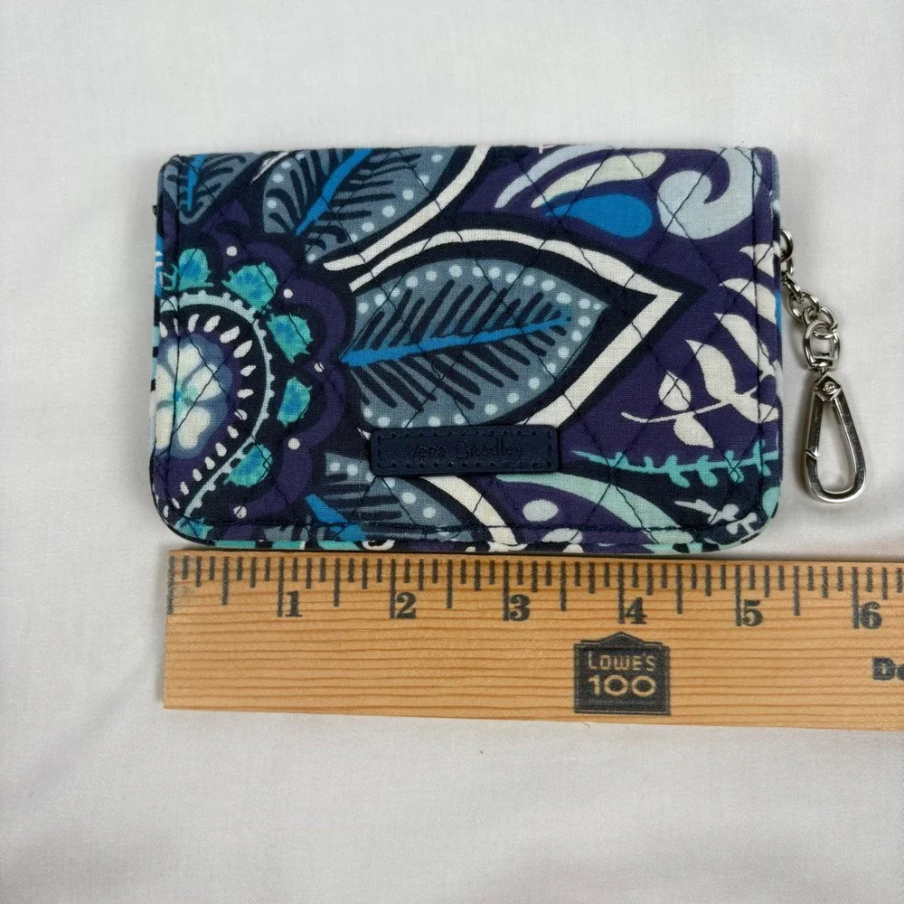 Vera Bradley Wallet Key Chain Blue Island Medallion RFID Quilted Floral Boho - Picture 7 of 8